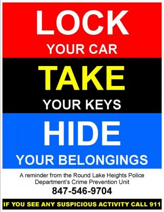 Lock your car, take your keys, hide your belongings